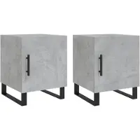 vidaXL Tables de chevet 2 pcs gris béton 40x40x50 cm bois d’ingénierie