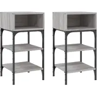 vidaXL Tables de chevet 2 pcs sonoma gris 35x34,5x70cm bois ingénierie