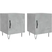 vidaXL Tables de chevet 2 pcs gris béton 40x40x50 cm bois d’ingénierie