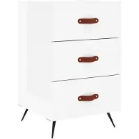 vidaXL Table de chevet blanc brillant 40x40x66 cm bois d'ingénierie