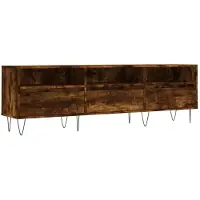 vidaXL Armoire TV chêne fumé 150x30x44,5 cm Bois composite