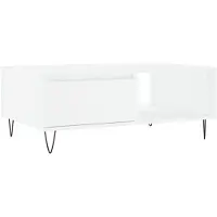 vidaXL Table basse blanche 90x60x35 cm Bois composite