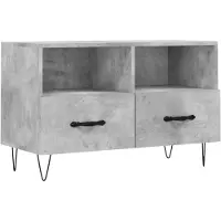 vidaXL Armoire TV gris béton 80x36x50 cm Bois composite