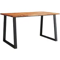 vidaXL Table de salle à manger bord d'arbre 140x80x75 cm bois massif acacia