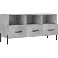 vidaXL Armoire TV gris béton 102x36x50 cm Bois composite