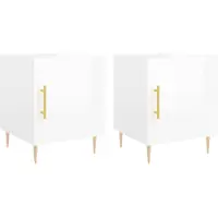 vidaXL Tables de chevet 2 pcs blanc brillant 40x40x50 cm