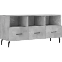 vidaXL Armoire TV gris béton 102x36x50 cm Bois composite
