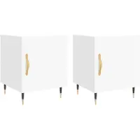 vidaXL Tables de chevet 2 pcs blanc 40x40x50 cm bois d’ingénierie