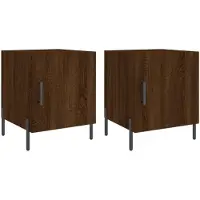 vidaXL Tables de chevet 2pcs chêne marron 40x40x50cm bois d'ingénierie
