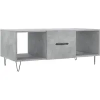 vidaXL Table basse gris béton 102x50x40 cm Bois composite