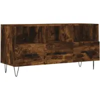 vidaXL Armoire TV chêne fumé 102x36x50 cm Bois composite