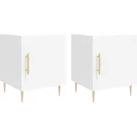 vidaXL Tables de chevet 2 pcs blanc 40x40x50 cm bois d’ingénierie