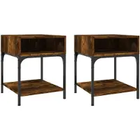 vidaXL Tables de chevet 2 pcs chêne fumé 40x41x50 cm bois d’ingénierie