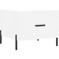 vidaXL Table basse blanche 50x50x40 cm bois composite