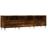 vidaXL Armoire TV chêne fumé 150x30x44,5 cm Bois composite