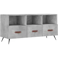 vidaXL Armoire TV gris béton 102x36x50 cm Bois composite