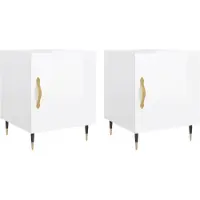 vidaXL Tables de chevet 2 pcs blanc brillant 40x40x50 cm