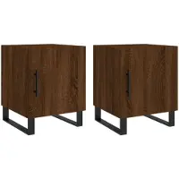 vidaXL Tables de chevet 2pcs chêne marron 40x40x50cm bois d'ingénierie