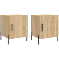 vidaXL Tables de chevet 2 pcs chêne sonoma 40x40x50 cm bois ingénierie