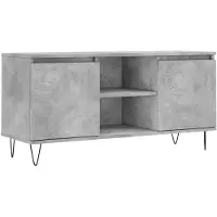 vidaXL Armoire TV gris béton 104x35x50 cm Bois composite