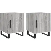 vidaXL Tables de chevet 2 pcs sonoma gris 40x40x50cm bois d'ingénierie