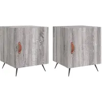 vidaXL Tables de chevet 2 pcs sonoma gris 40x40x50cm bois d'ingénierie