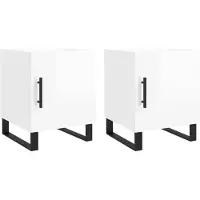 vidaXL Tables de chevet 2 pcs blanc brillant 40x40x50 cm