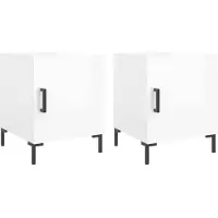 vidaXL Tables de chevet 2 pcs blanc brillant 40x40x50 cm