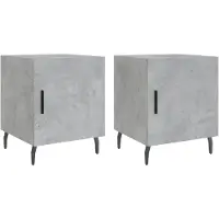 vidaXL Tables de chevet 2 pcs gris béton 40x40x50 cm bois d’ingénierie