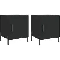 vidaXL Tables de chevet 2 pcs noir 40x40x50 cm bois d’ingénierie