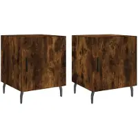 vidaXL Tables de chevet 2 pcs chêne fumé 40x40x50 cm bois d'ingénierie