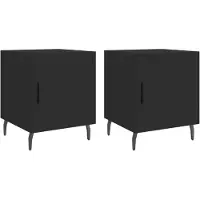 vidaXL Tables de chevet 2 pcs noir 40x40x50 cm bois d’ingénierie