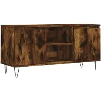 vidaXL Armoire TV chêne fumé 104x35x50 cm Bois composite