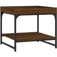 vidaXL Table basse marron aspect chêne 49,5x49,5x45 cm Matériau dérivé du bois