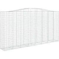 vidaXL Gabion avec arc surélevé 400x50x200/220 cm Fer galvanisé