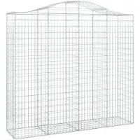 vidaXL Panier de gabion incurvé 200x50x180/200 cm fer galvanisé