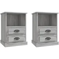 vidaXL Tables de chevet 2 pcs sonoma gris 43x36x60 cm