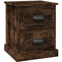vidaXL Table de chevet chêne fumé 39x39x47,5 cm bois d'ingénierie