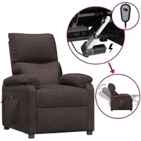 vidaXL Fauteuil relax électrique brun foncé Tissu