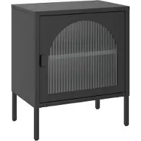 vidaXL Table de chevet noir 50x35x60 cm verre et acier