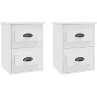vidaXL Tables de chevet murales 2 pcs blanc 41,5x36x53 cm
