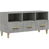 vidaXL Armoire TV gris béton 102x36x50 cm Bois composite