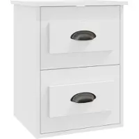 vidaXL Table de chevet murale blanc 41,5x36x53 cm