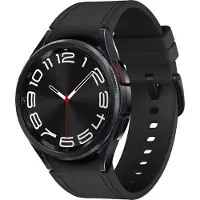 Samsung Galaxy Watch6 Classic - 43 mm - montre intelligente avec bracelet - cuir Eco hybride - noir - taille du bracelet : S/M - écran 3.33 cm (1.3")