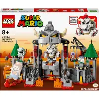LEGO 71423 Super Mario Bataille de la forteresse d'Os-Bowser - Set d'extension, jouet avec 5 personnages : Knochen-Bowser, un Glutsauger, un Knochen-Piranha, un Knochen-Gumba et un Toad violet