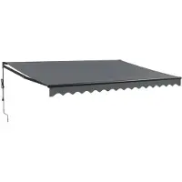 vidaXL Store électrique à manivelle Anthracite 4x3 m