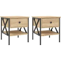 vidaXL Tables de chevet 2 pcs chêne sonoma 40x42x45 cm bois ingénierie