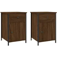vidaXL Tables de chevet 2pcs Chêne marron 40x42x60cm Bois d'ingénierie