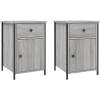 vidaXL Tables de chevet 2 pcs sonoma gris 40x42x60cm bois d'ingénierie