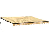 vidaXL Store électrique à manivelle jaune et blanc 4x3 m